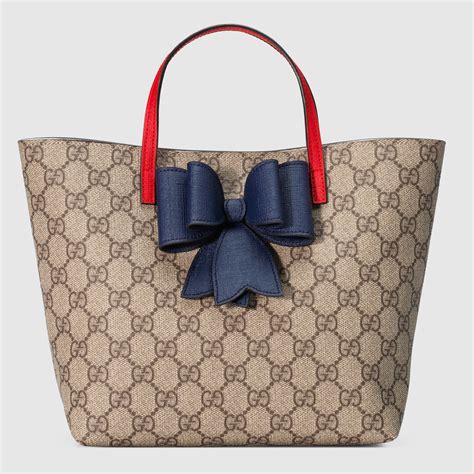 gucci children's gg supreme bow tote|Gucci Bags for Girls .